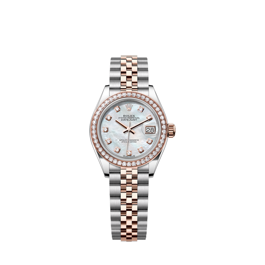 Lady-Datejust 28, Oystersteel and 18k Everose Gold, Ref# 279381RBR-0013