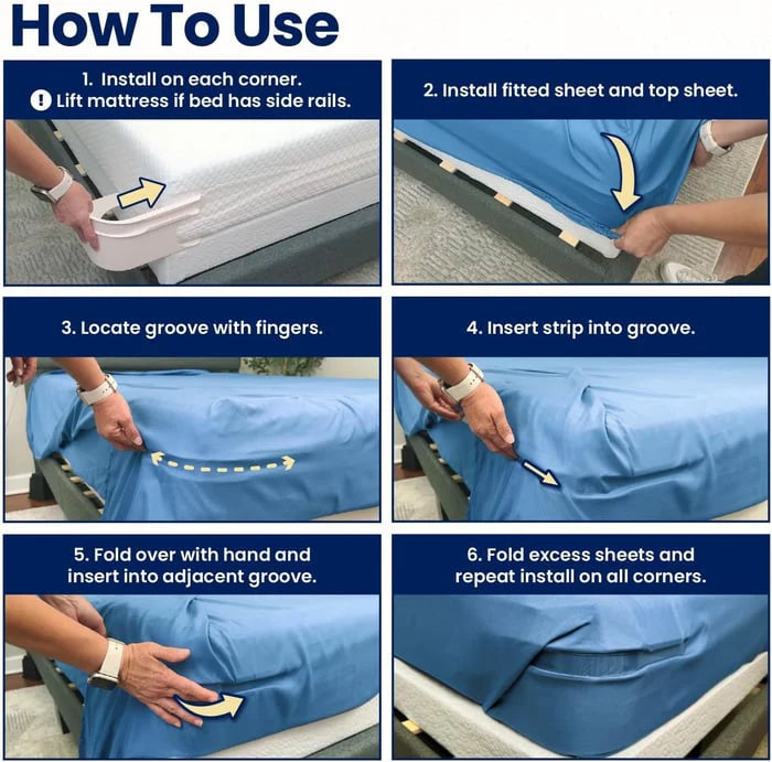SheetLock Pro™ – Invisible Bed Sheet Holders for a Perfect Fit
