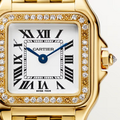 Unworn Panthère Small, 18k Yellow Gold, Diamonds, 22mm x 30mm, Ref# WJPN0067, with box