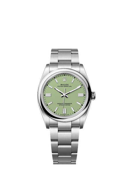 Unworn 2025, Oyster Perpetual, Oystersteel 36mm, Pistachio-green dial, Domed Oyster, Ref# 126000-0011, with box