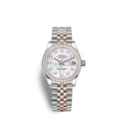 Datejust 31, Oystersteel, 18kt Everose Gold and diamonds, Ref# 278381RBR-0026