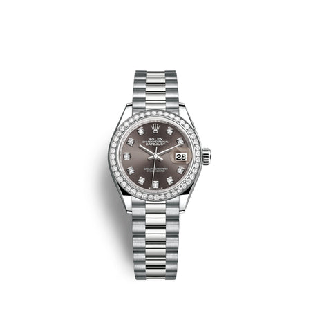 Lady-Datejust 28mm, 18k White Gold, Ref# 279139rbr-0011