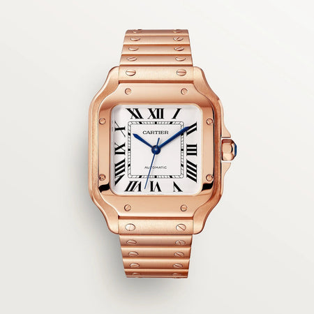 Unworn Santos, 18k Rose Gold, 35.1mm, Ref# WGSA0031, with box