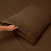 Clara Clark Twin Size Deep Pocket 3 Piece Bed Sheets Set, 1800 Series Hotel Luxury Soft Microfiber, Brown