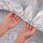 Mellanni Sheet Set Iconic Luxury Brushed Microfiber, Deep Pocket Sheet, 4 Piece King Paisley Gray