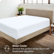 Bare Home 2-Pack Fitted Sheets - Premium 1800 Collection - Ultra-soft - Deep Pocket - Queen, White