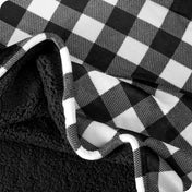 Bare Home Plush Sherpa Bed Blanket - Fluffy & Soft - Reversible - Lightweight - Twin/Twin XL, Buffalo Plaid - White/Black