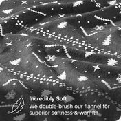 Bare Home Flannel Sheet Set - 100% Cotton - Deep Pocket - 3 Pieces - Twin, Winter Alpine