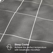 Bare Home Luxury Duvet Cover and Sham Set - Premium 1800 Collection - Ultra-Soft - King/Cal King, Grid - Grey/White, 3-Pieces