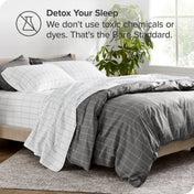 Bare Home Luxury Duvet Cover and Sham Set - Premium 1800 Collection - Ultra-Soft - King/Cal King, Grid - Grey/White, 3-Pieces