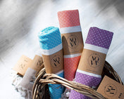 Luxury Linen Turkish Hand Towels for Bathroom Set of 2, Diamond Weave Soft Cotton, 16 x 40 Inches Decorative Peshtemal-Pack of 2, Turquoise