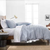 100% Cotton King Percale Duvet Set (3 Piece) Blue Distress Tile Print by Simply Put
