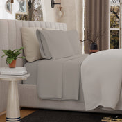 TENCEL™ Lyocell Queen Sheet Set, 500 Thread Count Temperature-Regulating, Ultra Soft & Silky 4-Piece Set Taupe by Aireolux