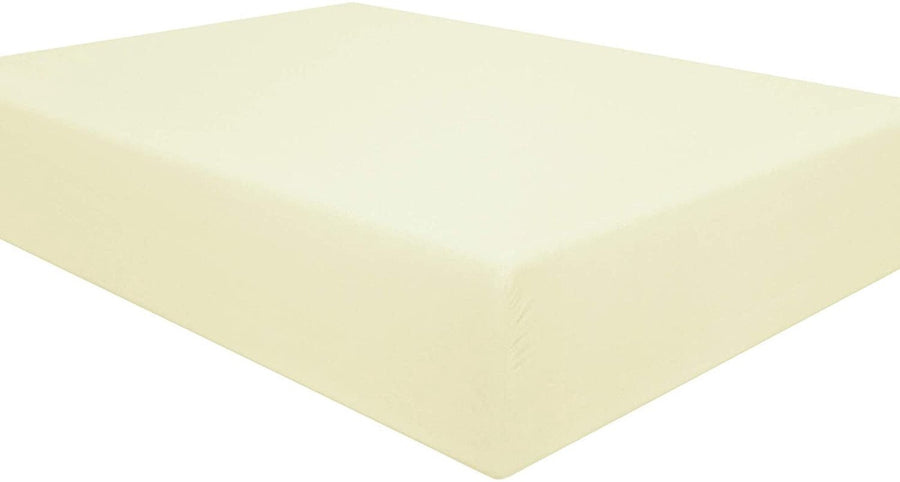 Amay 800TC Organic Cotton Twin XL Size Fitted Sheet ( 39X80 ) Fits Mattress Upto 21 inches Deep Pocket, Ivory Solid