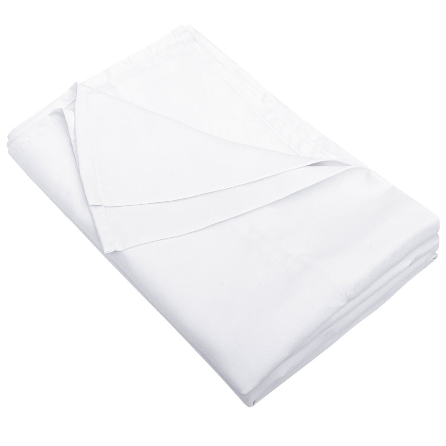 Flxxie 1800 Count Soft Brushed Microfiber Flat Sheet, Shrinkage, Fade Resistant Bedding Top Sheet, Easy Care, White, Full, 81"x96" with 4" hem