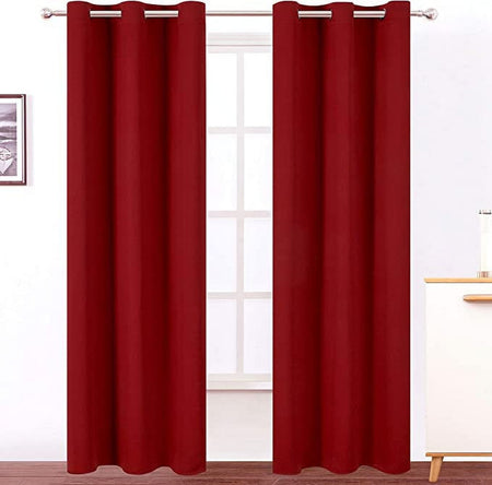 Amay Grommet Blackout Curtain Panel True Red 84 Inch Wide by 108 Inch Long -1Panel