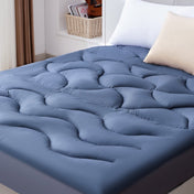 BDEUS King Mattress Topper, Cooling Mattress Pad Cover, Quilted Fitted Mattress Protector with 8-21" Deep Pocket, Soft 3D Spiral Fiber Padding for