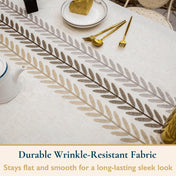 ComfiTime Table Cloth – Fitted Table Cover for 6 Foot, 8 Foot and other Size Rectangle or Round Tables, Faux Linen/Burlap Tablecloth for Parties w/