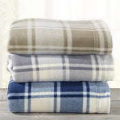 Great Bay Home Extra Plush Plaid Fleece Warm & Cozy Sheet Set (Full, Plaid Grey)