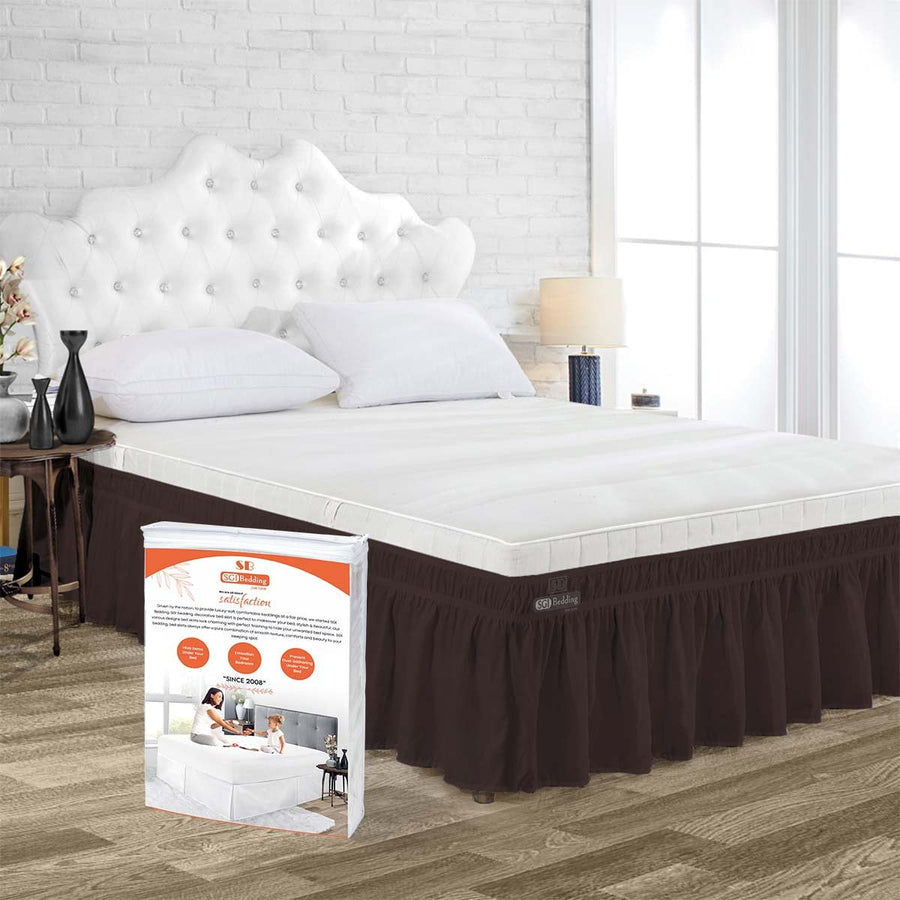 SGI Bedding 14 Inch Wrap Around Bed Skirt | Microfiber Bed Skirt | Fade Resistant, Wrinkle Free, Anti-static, Decorative, Extra Storage Space