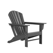 WestinTrends Dylan Adirondack Chairs Set of 2 with Side Table, All Weather Poly Lumber Outdoor Seating Patio Conversation Bistro Set, Seashell Curved