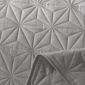 Whale Flotilla Microfiber Twin Size (68x88 inches) Quilt Set Lightweight Quilted Bedspreads Coverlets Set with Stars Pattern, Light Grey, 2 Piece (1
