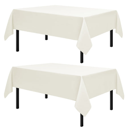 Romanstile 2 Pack Rectangle Tablecloth - Washable Table Cloth Resistance Microfiber Tablecloth Decorative Table Cover for