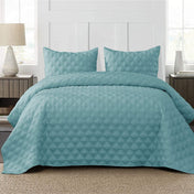 Exclusivo Mezcla Bed Quilt Set Twin Size for All Seasons, Stitched Pattern Quilted Bedspread/ Bedding Set/ Coverlet with 1 Pillow sham, Lightweight