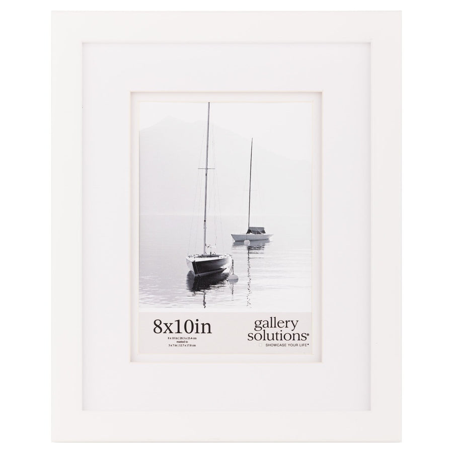 Gallery Solutions 8"x10" Black Wall Mount/Tabletop Picture Frame - Perfect Fit for 5"x7" Photos - Versatile Mounting Options