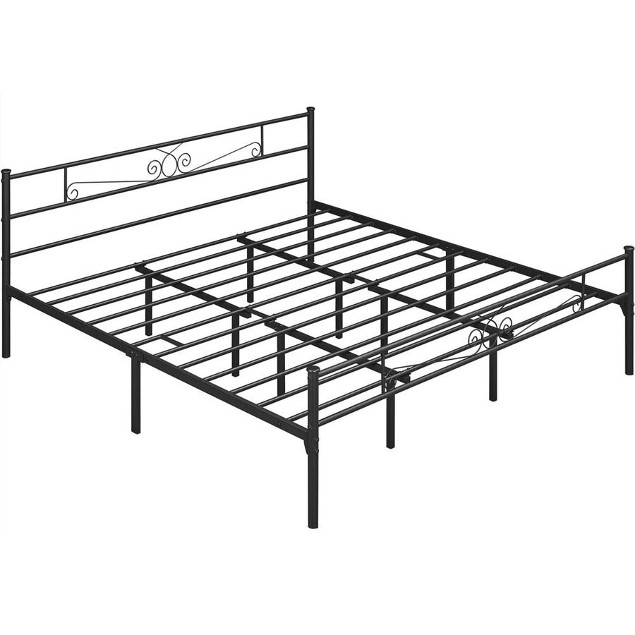 Renwick Jocelyn Modern Scroll Metal Platform California King Bed, Black