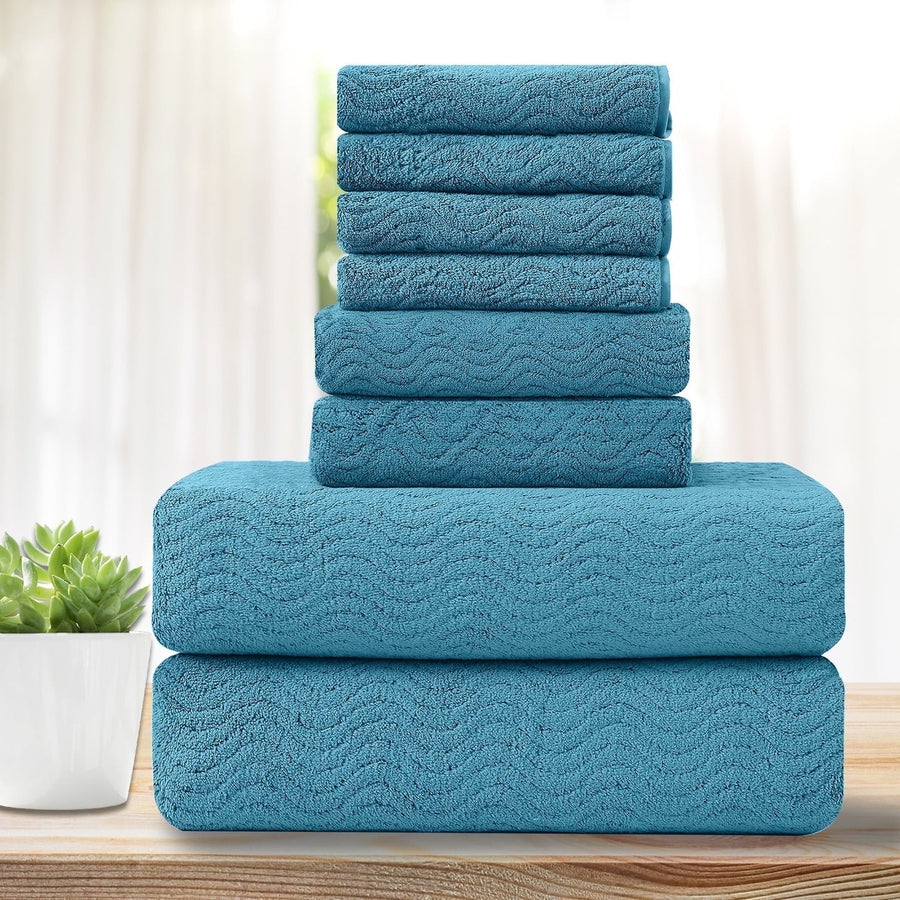Anray Home Luxurious Bath Towel Set 8 Piece - 600 GSM 100% microfiber Highly Absorbent and Quick Dry Extra Large Bath Towel - Soft Hotel Quality