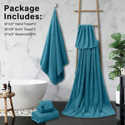Anray Home Luxurious Bath Towel Set 8 Piece - 600 GSM 100% microfiber Highly Absorbent and Quick Dry Extra Large Bath Towel - Soft Hotel Quality