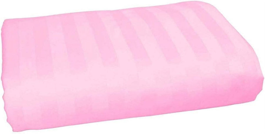 Amay 800 Thread Count 100% Organic Cotton Short Queen Size 1PC Flat Sheet (90x102 ) Pink Striped
