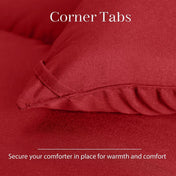 Comforter Full Red All Season Down Alternative, Cooling Quilted Duvet Insert, Bed Comforter with Corner Tabs, Washable Hypoallergenic Reversible Quilt