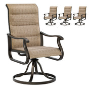 UDPATIO High Back Outdoor Dining Chairs Set of 4, All Weather Swivel Patio Chairs, Breathable Garden Outdoor Furniture for Backyard Deck