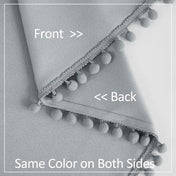 Exultantex Grey Blackout Curtains for Living Room,Pom Pom Thermal Window Curtains,50"W x 95"L, 2 Panels, Rod Pocket