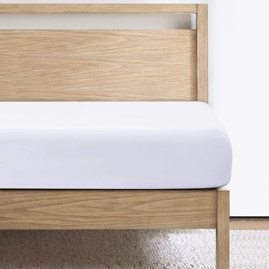 Lux Decor Collection Fitted Sheet - Ultra Soft Brushed Microfiber Full Size Fitted Sheet, Upto 16 Inches Deep Pocket Fitted Sheet Only, White