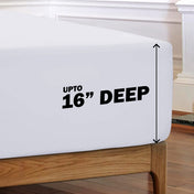 Lux Decor Collection Fitted Sheet - Ultra Soft Brushed Microfiber Full Size Fitted Sheet, Upto 16 Inches Deep Pocket Fitted Sheet Only, White