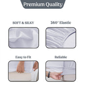 Lux Decor Collection Fitted Sheet - Ultra Soft Brushed Microfiber Full Size Fitted Sheet, Upto 16 Inches Deep Pocket Fitted Sheet Only, White