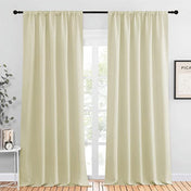 Amay Rod Pocket Curtain Panel Draperies Ivory 72 Inch Wide by 72 Inch Long-1 Panel