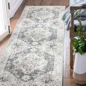 Rugking Runner Rug 2x12 Vintage Printed Grey Area Rug Stairway Carpet Home Accent Thin Rug For Hallway Bedroom Kitchen Living Room