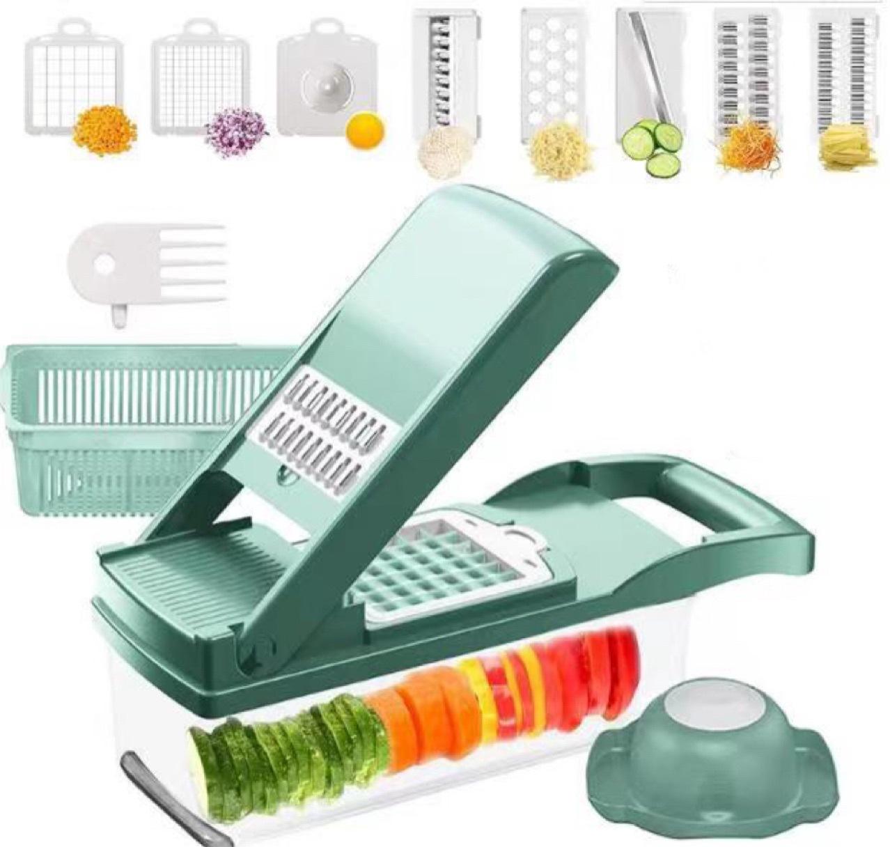 VeggieMaster Pro: 12-in-1 Kitchen Miracle for Easy Chopping, Slicing, and Dicing