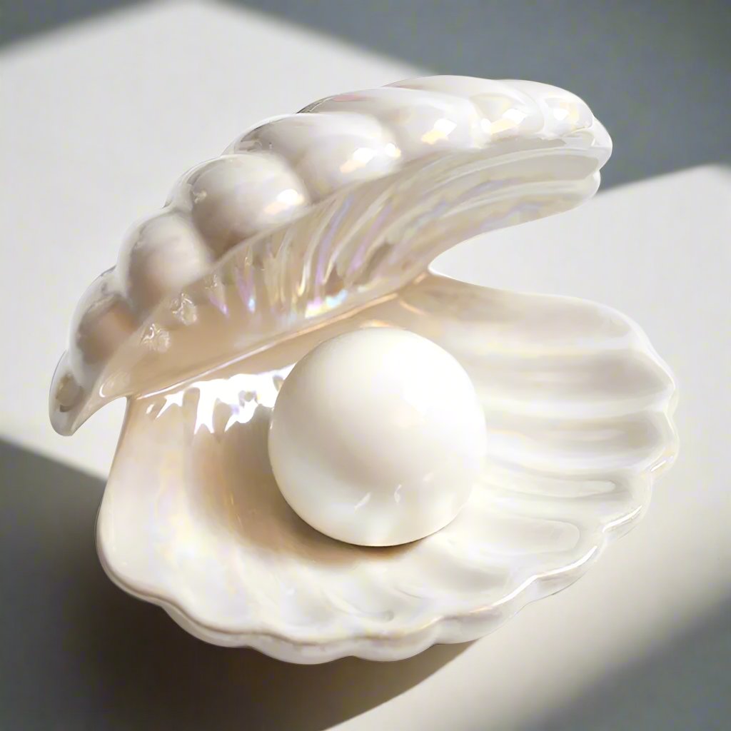 Night Light Ceramic Shell Pearl Lamp Bedroom Decoration Home Bedside Girl Gift