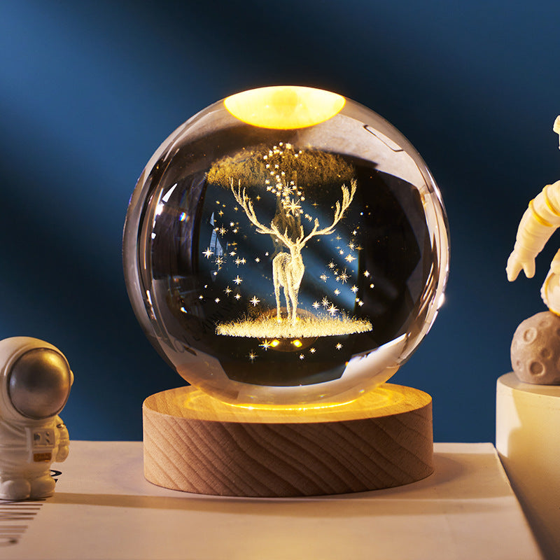 CosmoGlow: Solar System Crystal Sphere - Starry Sky and Planetary Ambient Light