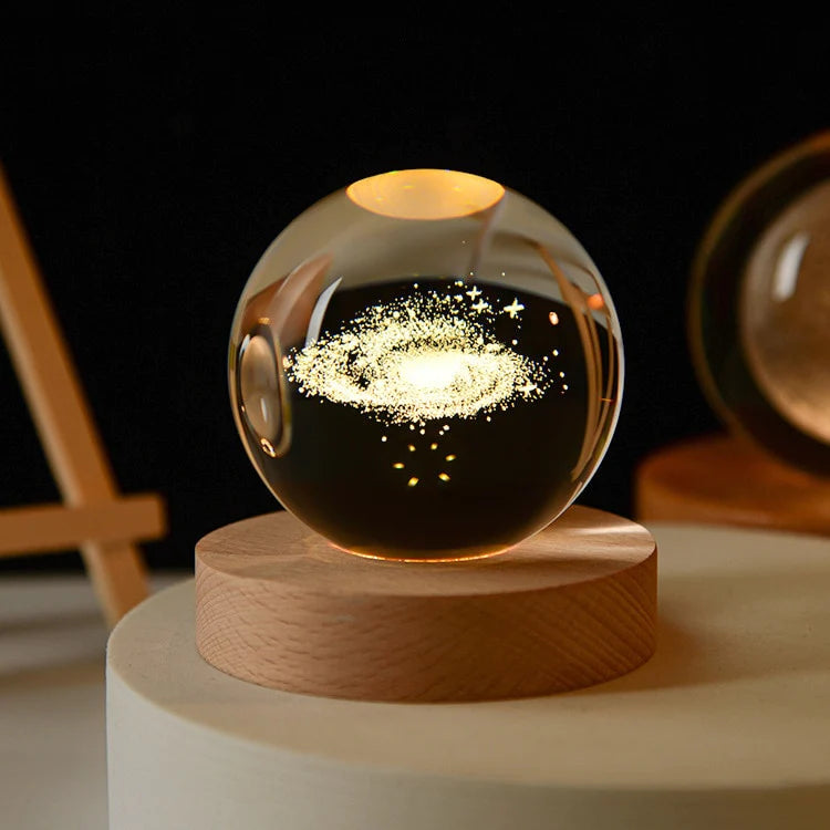 CosmoGlow: Solar System Crystal Sphere - Starry Sky and Planetary Ambient Light