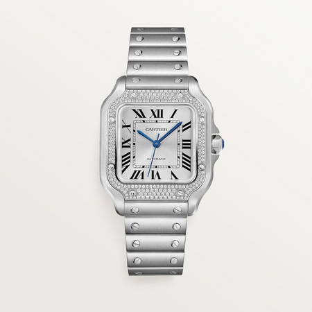 Unworn Santos, Stainless Steel, 35.1mm, Ref# W4SA0005, with box