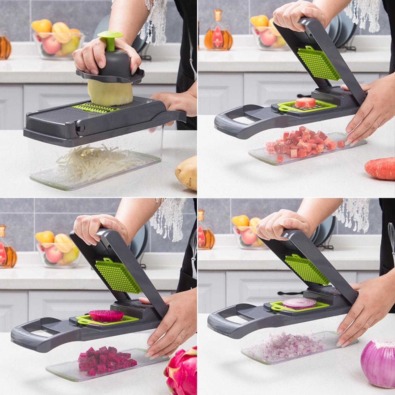 VeggieMaster Pro: 12-in-1 Kitchen Miracle for Easy Chopping, Slicing, and Dicing