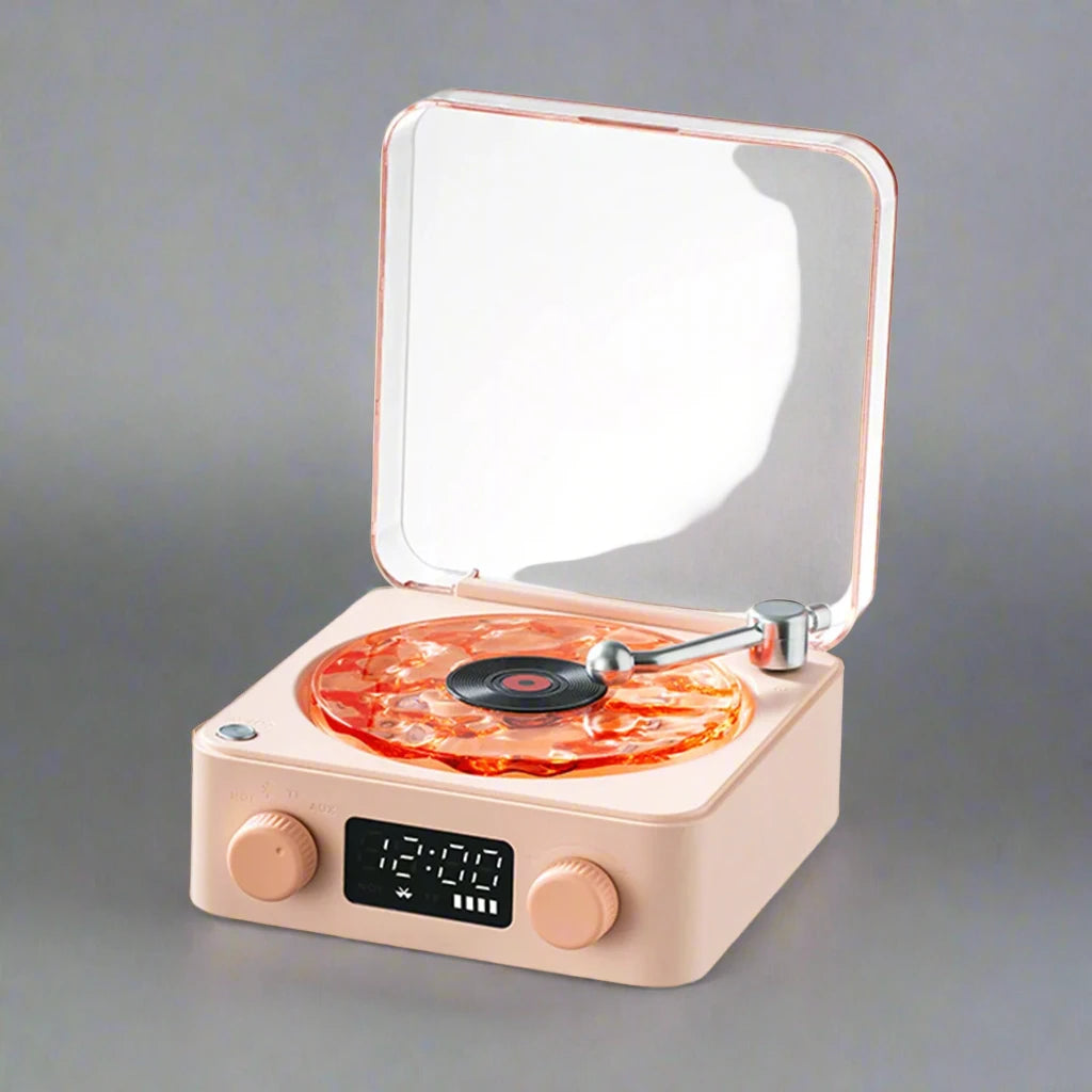 VintageVibes: Retro Bluetooth Turntable Speaker with RGB Light & White Noise