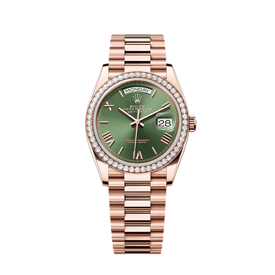 Unworn 2025, Day-Date 36, 18k Everose Gold and Diamond-set, 36mm, Ref# 128345rbr-0085, with box