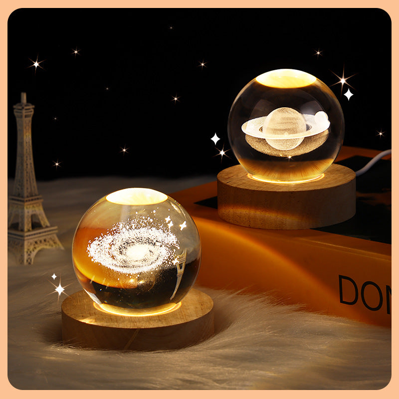 CosmoGlow: Solar System Crystal Sphere - Starry Sky and Planetary Ambient Light